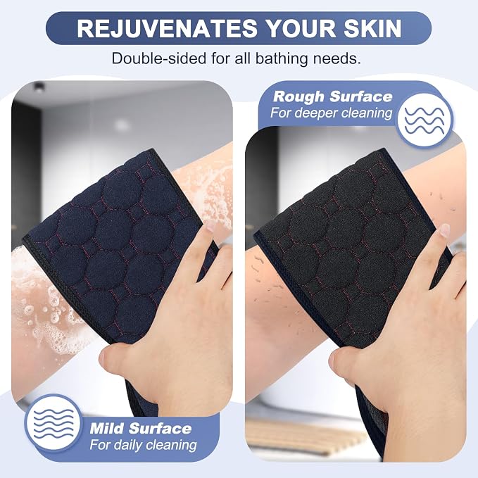 Exfoliating Back Scrubber with Handles, 39 Inch Double-Sided Back Exfoliator - Image 4