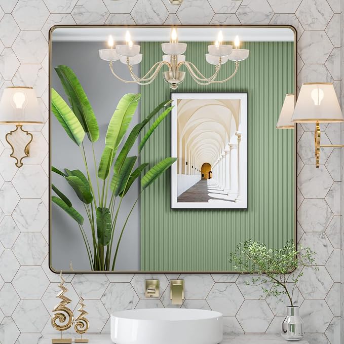 LOAAO 36”X36” Bronze Bathroom Mirrors by LOAAO