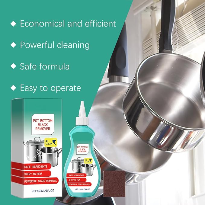 Pot and Pan Cleaner Gel, Magic Pot Bottom Cleaning Gel, 5 fl oz Tough Stove Top - Image 2