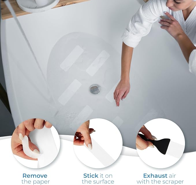 Anti Slip Shower Stickers 24 PCS, Premium Adhesive Bath Tub Stickers - Image 3