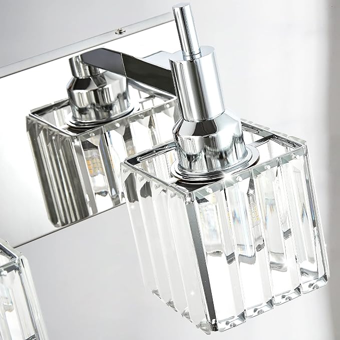 Modern Crystal Bathroom Vanity Light 3-Light Wall Light Fixtures Over Mirror - Image 3