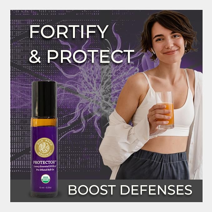 Silk Road Organic Protector Essential Oil Immunity Blend Roll On, Based on - Image 3