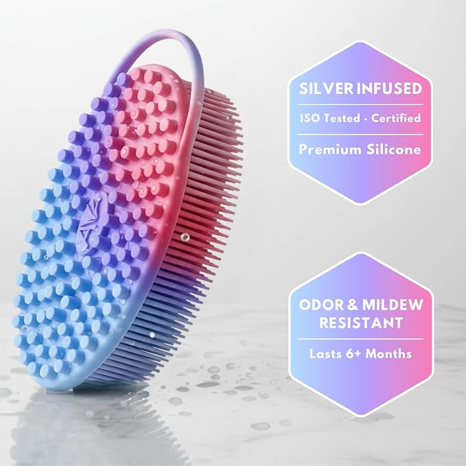 Silver Infused Silicone Body Scrubber Shower - Image 5