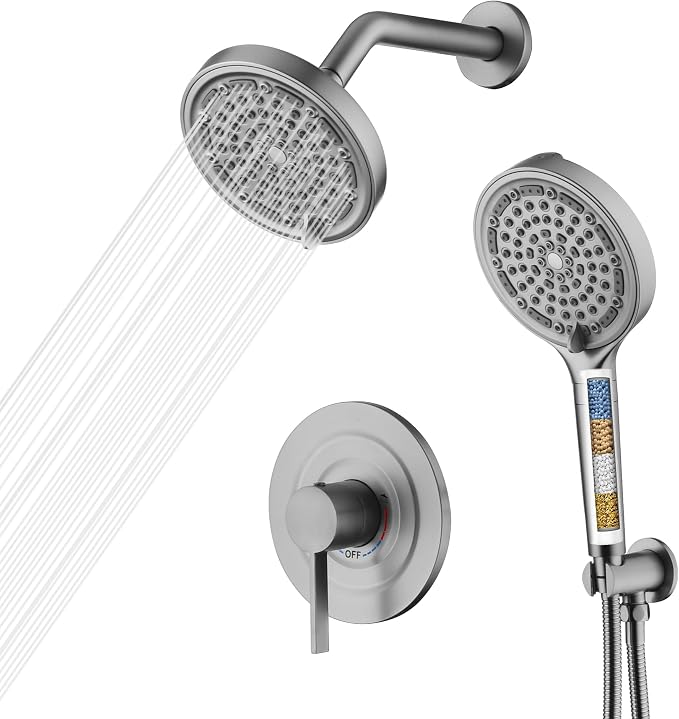SUMERAIN Brushed Nickel Rainfall Shower System by SUMERAINFAUCETS