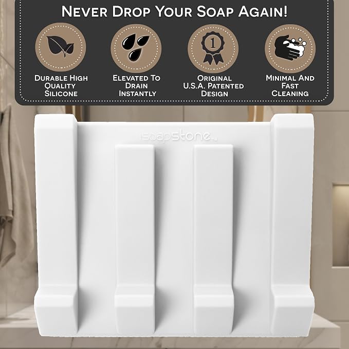 Silicone Soap Dish Self Draining Bar Soap Holder - Image 3