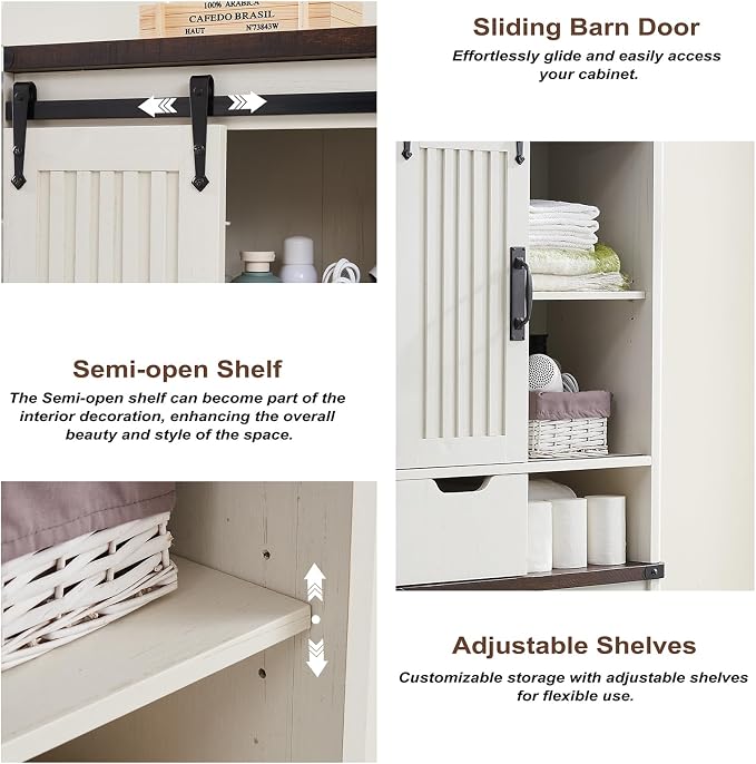 Over The Toilet Storage Cabinet, Farmhouse Storage Cabinet - Image 5