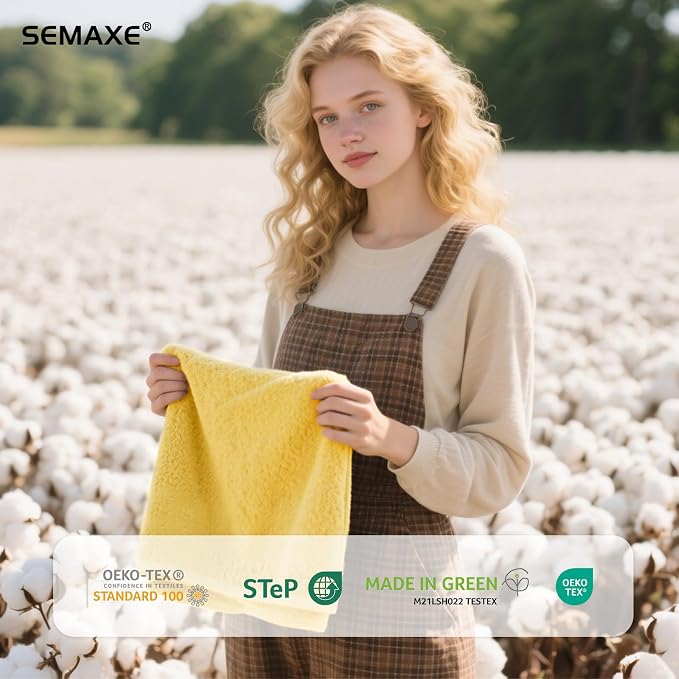 SEMAXE Yellow Hand Towels for Bathroom, 100% Cotton Towels - Image 4
