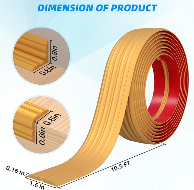 10FT Flexible Wall Corner Protector Moulding Trim, Peel and Stick Inside & - Image 4