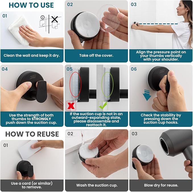 TAILI Stylish 304 Stainless Steel Bathroom Suction Hooks - Image 9