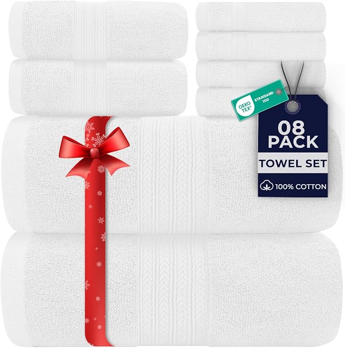DAN RIVER 8 PC Luxury Bath Towels by DanRiver