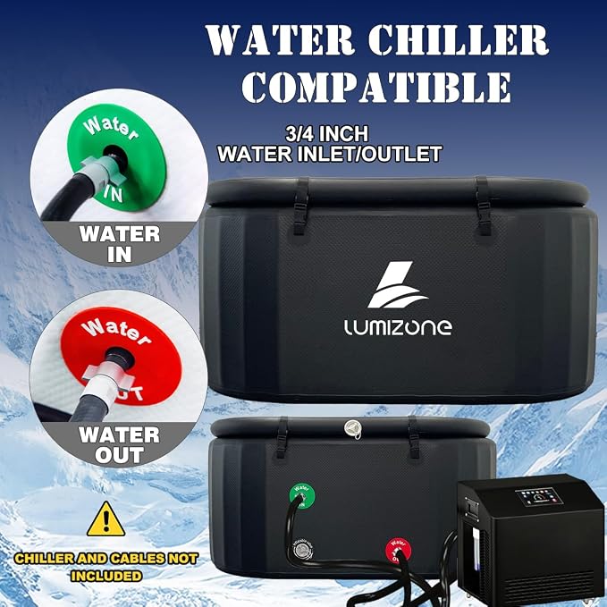 Lumizone Inflatable Cold Plunge Tub 132 Gallons Capacity Ice Bath Portable Ice - Image 3