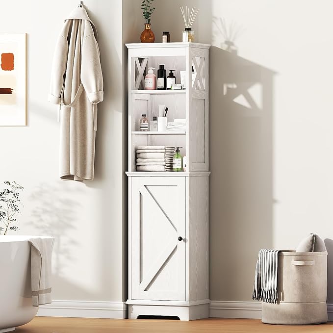 Narrow Bathroom Storage Cabinet by Viroformo