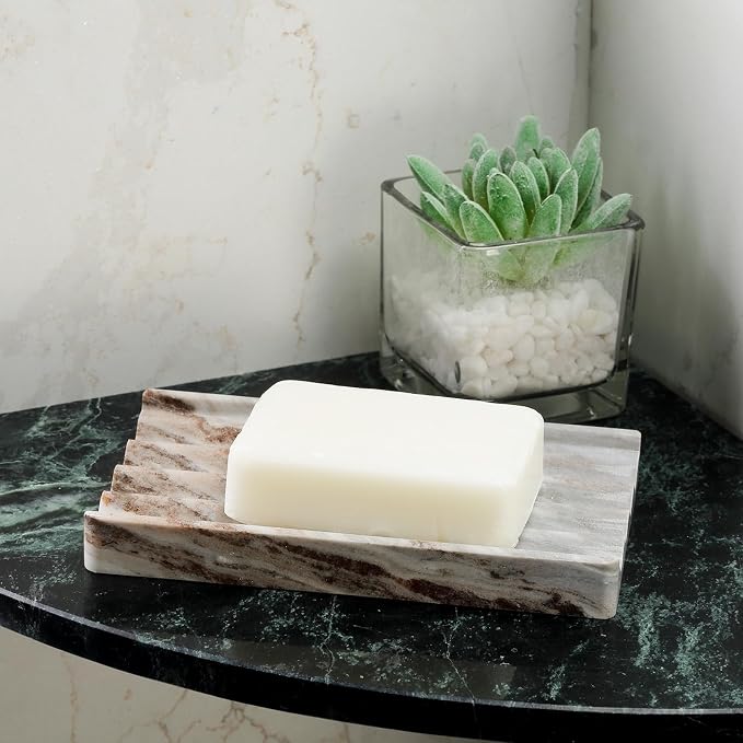 Soap Holder, Marble Soap Dish for Shower, Bar Soaps Holder - Image 7