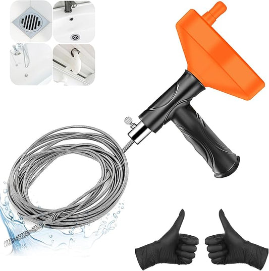 Drain Snake Auger 33 Feet, Plumbing Snake Drain Hair Clog Removal Tool by launary