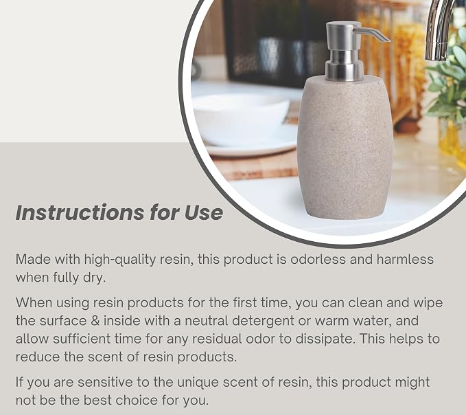 Sandstone Textured Resin Soap Dispenser - Image 6