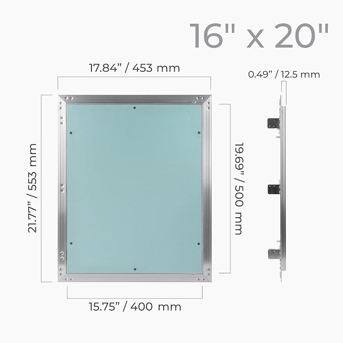 16" x 20" Drywall Access Panel – Waterproof Aluminum Frame Gypsum Hatch – Wall - Image 3