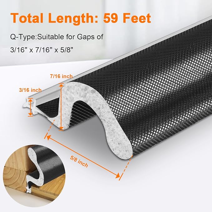 Storystore Door Weather Stripping 59 FT, Foam Kerf Weather Stripping Door Seal - Image 3