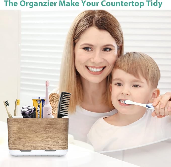Boperzi Toothbrush and Toothpaste Holder Wood Grain - Image 7