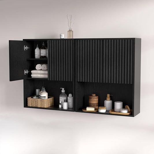 Fluted Bathroom Wall Cabinet Over The Toilet Storage, Wall Mounted Cabinet by NewBeth