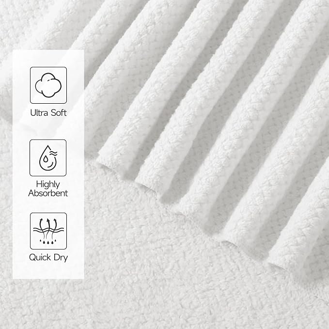 REDKISS 4 Pack Premium Bath Towels, Plush Coral Fleece Towels - Image 4