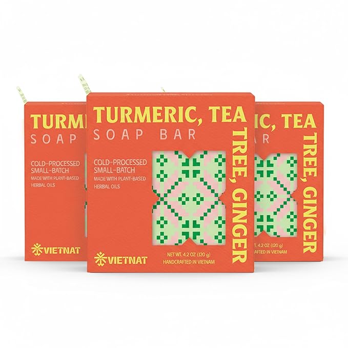 Turmeric, Tea Tree & Ginger Soap Bar – 2-in-1 Cleansing & Refreshing, Cold by VIETNAT