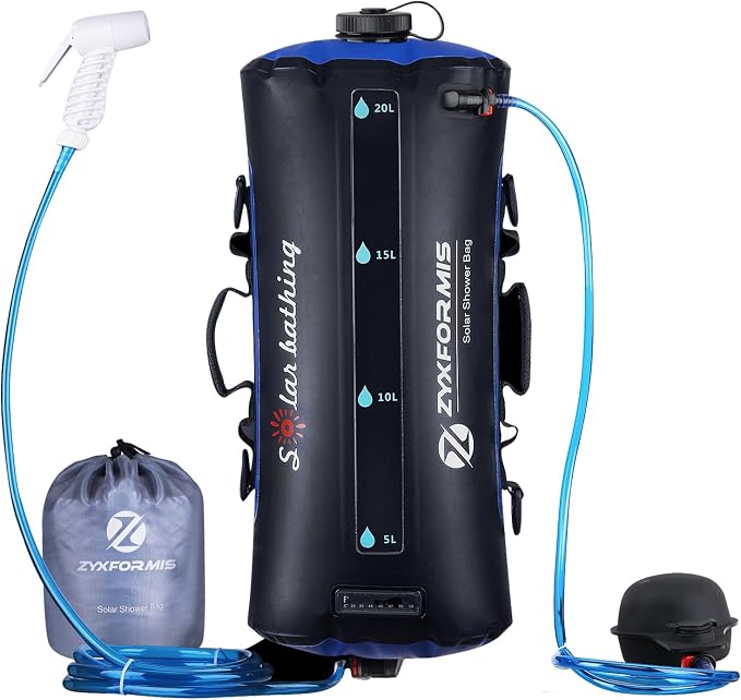 Camping Shower Bag, 5 Gal/20L TPU Material Portable Shower Bag by Zyxformis