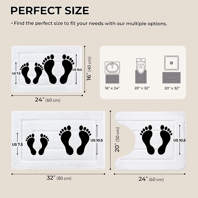 GRANNY SAYS Bathroom Rugs Sets 3 Piece, Soft Absorbent Microfiber Bath Mats - Image 2