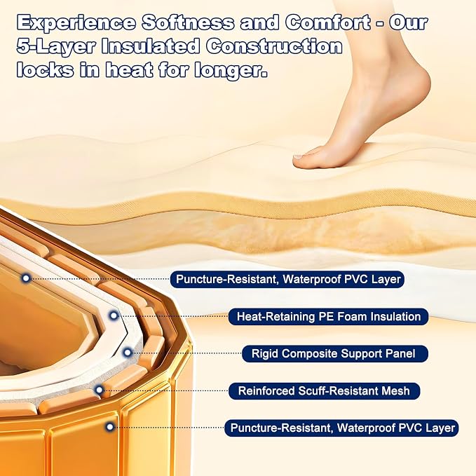 Portable Bathtub for Adult 59" Large Collapsible Cold Plunge Bathtub Foldable - Image 7