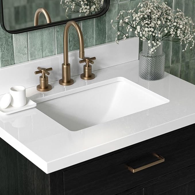 ARIEL Hepburn 31 Inch Single Rectangular Sink Bathroom Vanity - Image 3