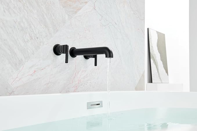 SITGES Solid Brass Wall Mount Tub Filler, High-End Design, High Flow Bathtub - Image 3