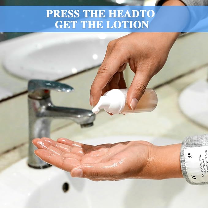 2 Pack Foam Pump Bottle Travel Small Size Mousse Foam Soap Dispenser Mini Empty - Image 2