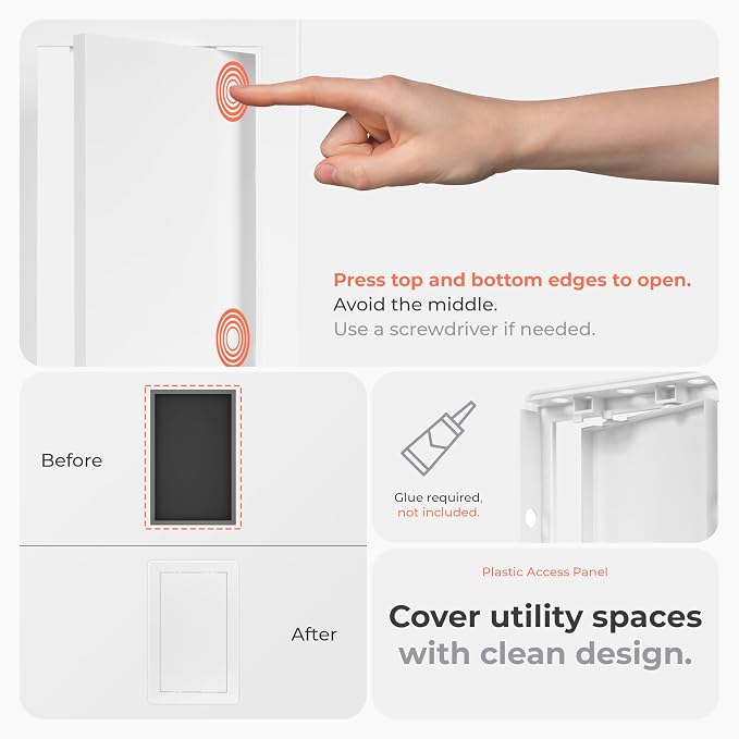 6x10 Inch White Access Panel – ABS Plastic Rectangular Wall & Ceiling Access - Image 4
