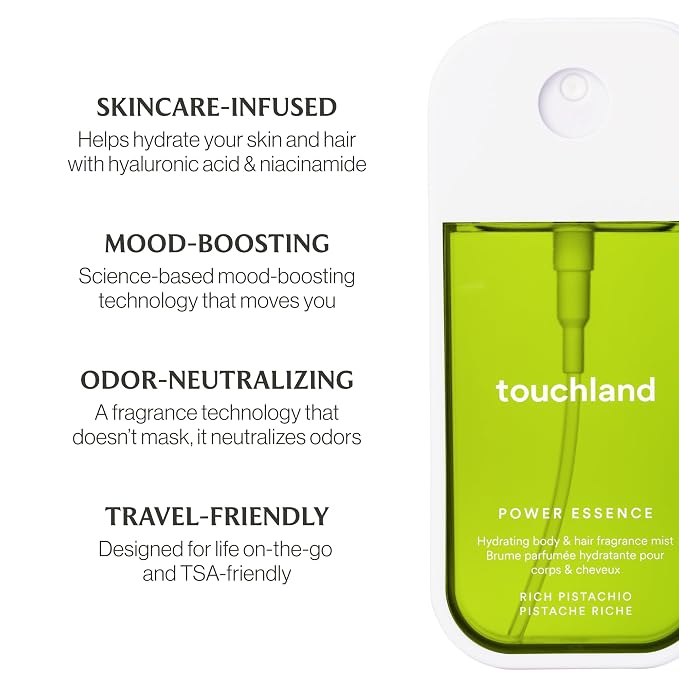 Touchland Hydrating Body & Hair Fragrance Mist, Rich Pistachio, 2 FL. OZ. - Image 5