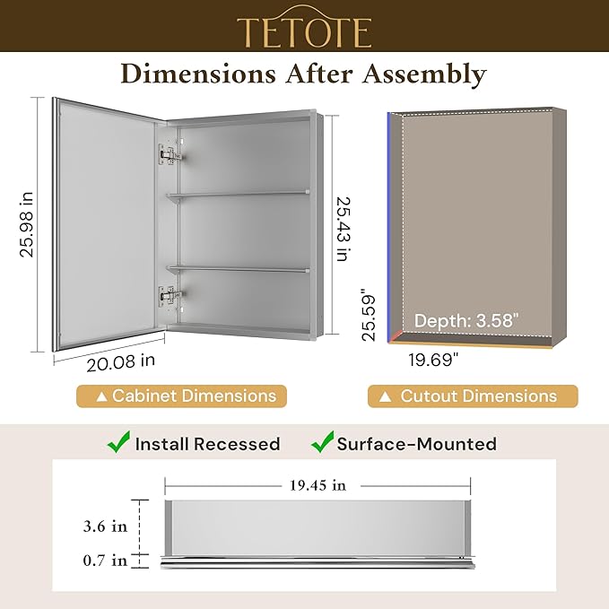 TETOTE 20 x 26 Bathroom Mirror - Image 2