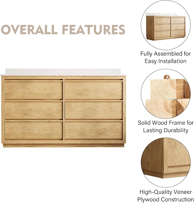 WELLFOR 60" Bathroom Vanity - Image 3