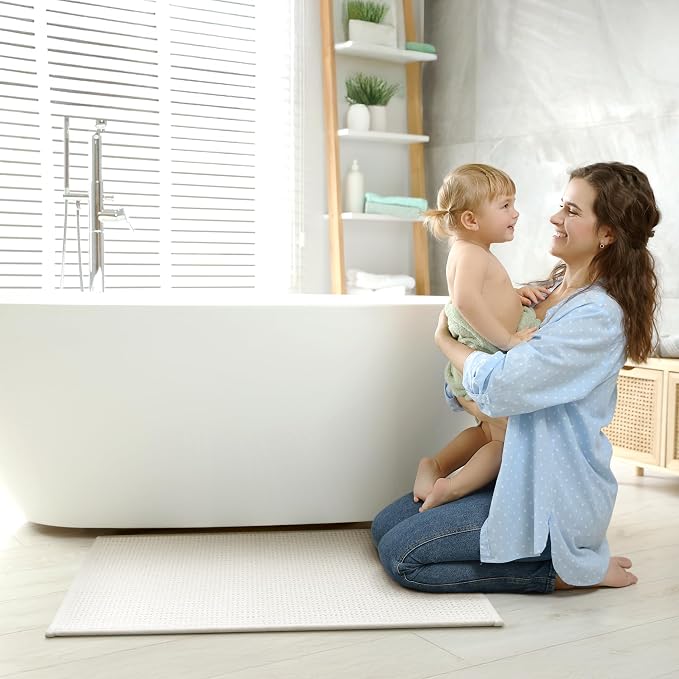 GRANNY SAYS White Bathroom Rugs Non Slip Washable, Absorbent Bath Mats - Image 4