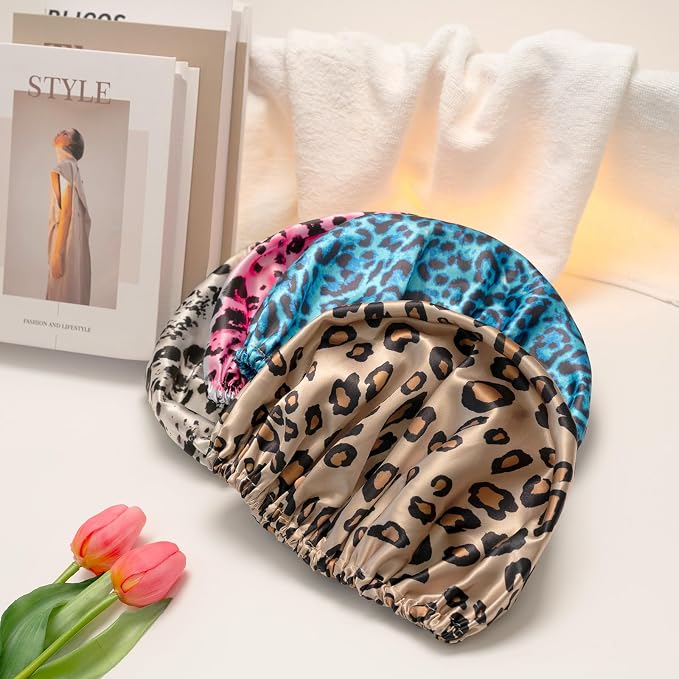 AmazerBath Shower Cap, Double Layers Hair Cap - Image 5