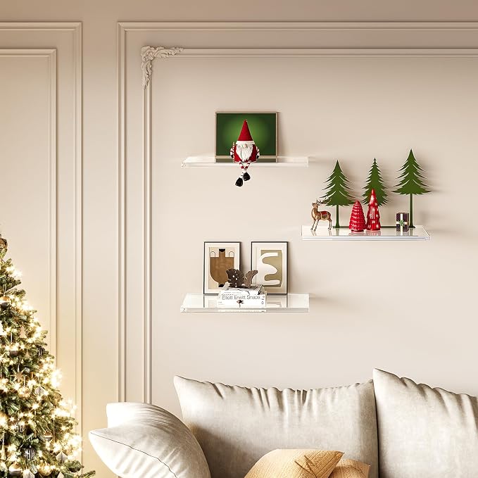 Acrylic Floating Shelves for Wall, Wall Mounted Shelf for Storage and Decor - Image 2