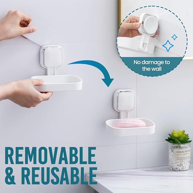 TAILI Soap Holder Saver, Bar Soap Dish Tray Suction Cup - Image 8