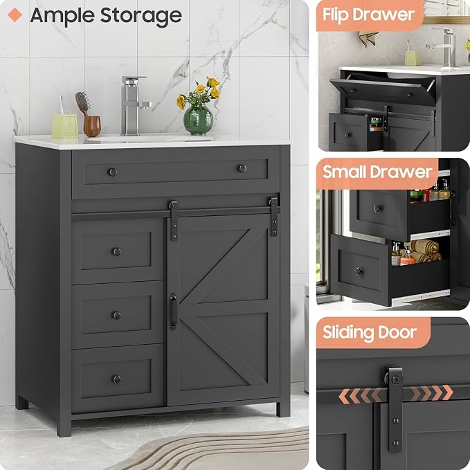 Vabches 30 Inch Bathroom Vanity - Image 4