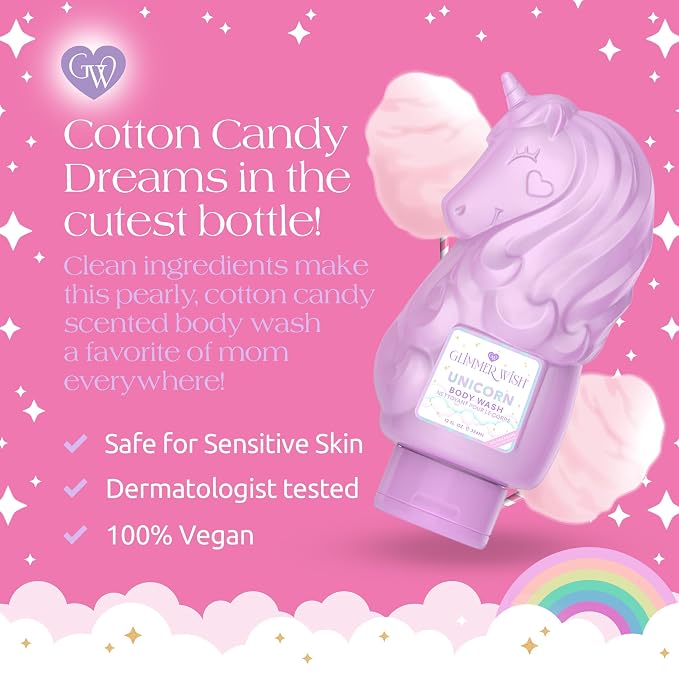 Glimmer Wish Unicorn Kids Body Wash, Gentle Cleanser and Moisturizing Sulfate - Image 4