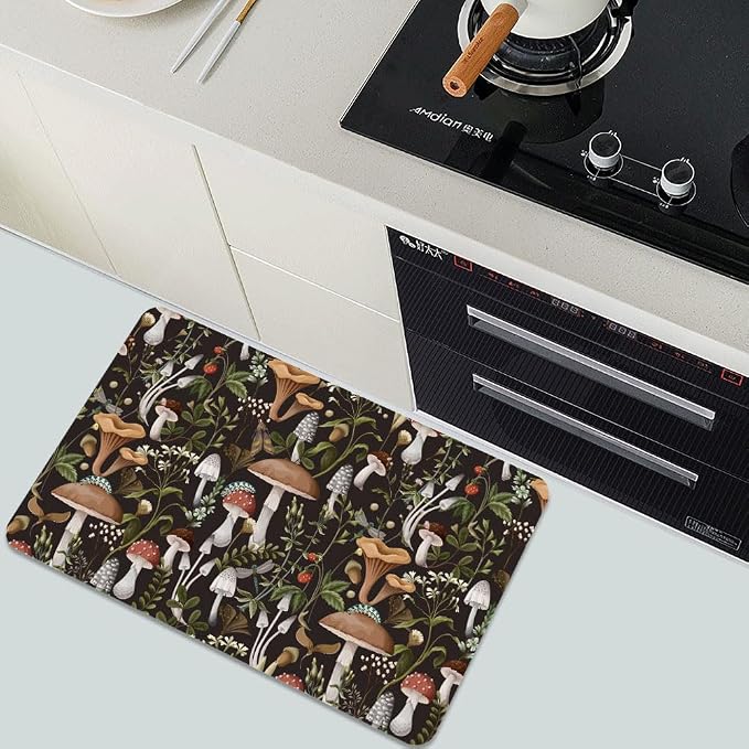 Bath Mat Rug, Bobo Mushrooms Non Slip Quick Dry Super Absorbent Thin Bathroom - Image 7