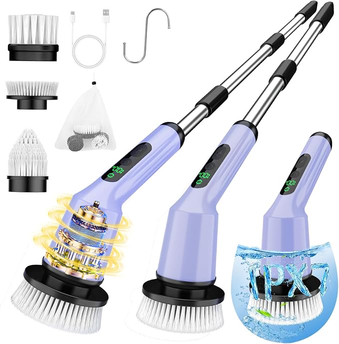 Electric Spin Scrubber for Cleaning Bathroom, Shower Scrubber Cordless Cleaning by CTMAST