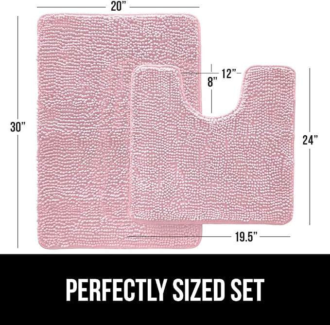 GORILLA GRIP Bathroom Rug Sets, Soft Chenille 2 Piece Area Rugs Set, Toilet - Image 2
