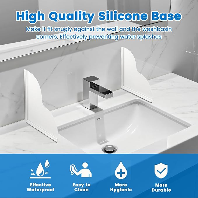 Shower Splash Guard Kit, Large Size Bath tub Corner Splash Guards Keep Water in - Image 4