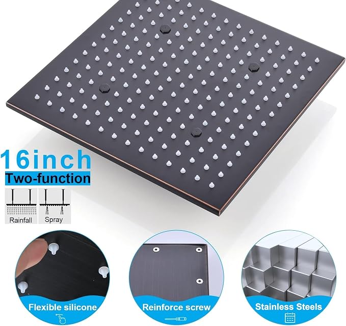 Ceiling Rain Shower Systemwith on-off Full Body Jets, Oil Rubbed Bronze - Image 3