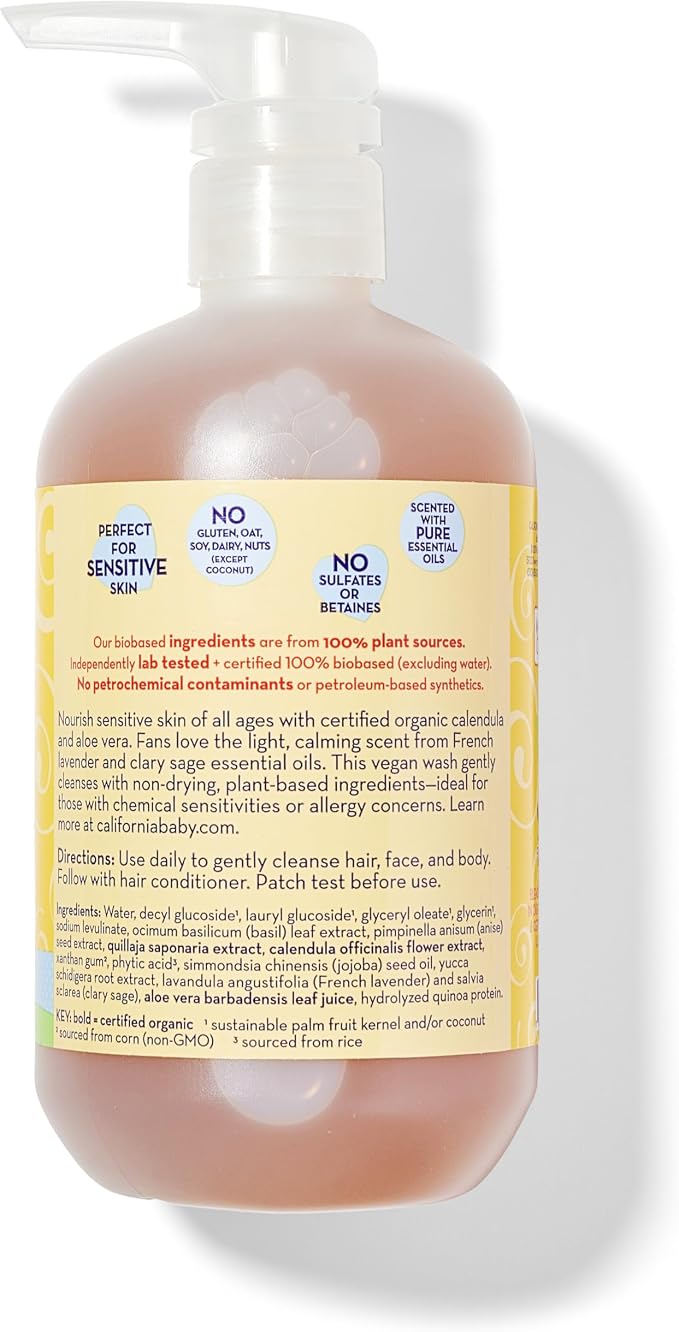 California Baby Calendula Baby Shampoo + Baby Wash | 100% Plant-Based | - Image 2