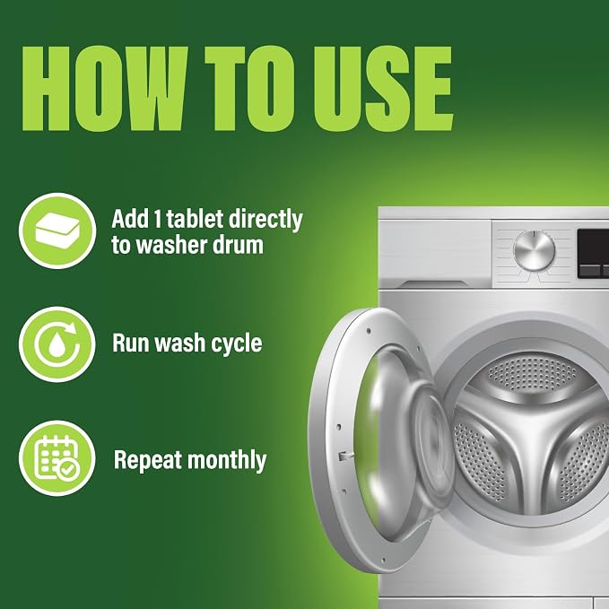 Green Gobbler Premium Washing Machine Cleaner & Deodorizer Tablets - Image 7
