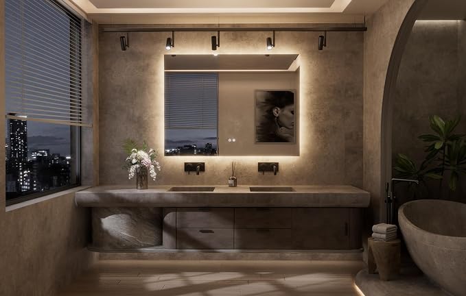 TETOTE 48 x 36 Inch LED Backlit Bathroom Mirror - Image 9