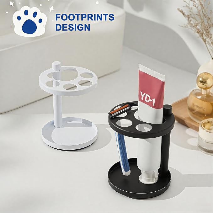 Metal Toothbrush Holder Stand for Bathroom: Stainless Steel Ventilated Organizer - Image 3